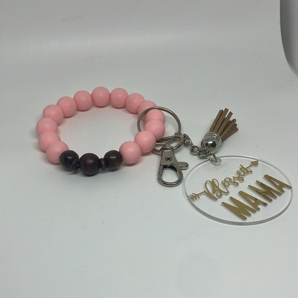 Silicone beaded wristlet keychain - Picture 2 of 3